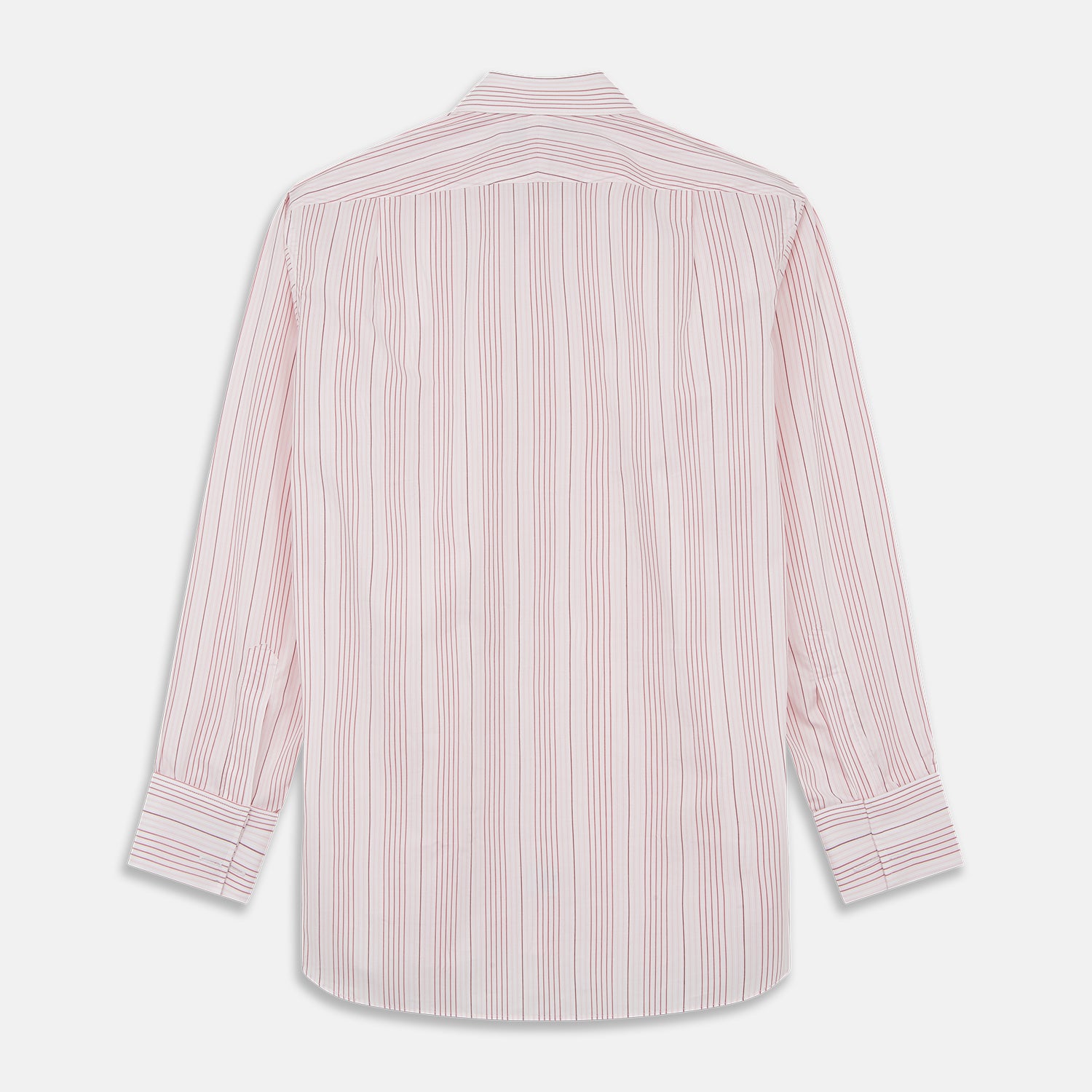 View 3 of product Pink And White Stripe Twill Cotton Regular Fit Shirt with T&A Collar And Double Cuffs