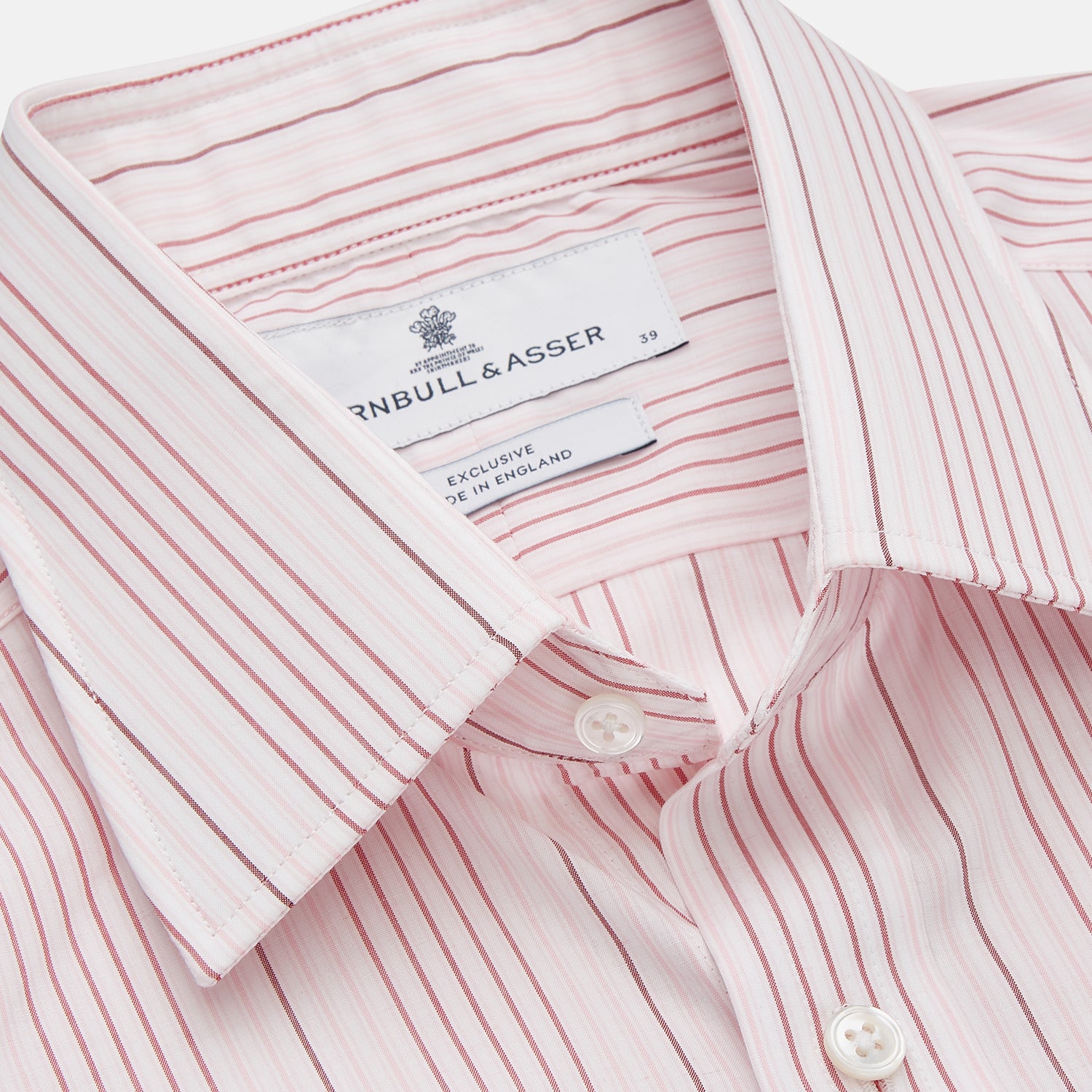 View 2 of product Pink And White Stripe Twill Cotton Regular Fit Shirt with T&A Collar And Double Cuffs