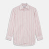 View 1 of product Pink And White Stripe Twill Cotton Regular Fit Shirt with T&A Collar And Double Cuffs