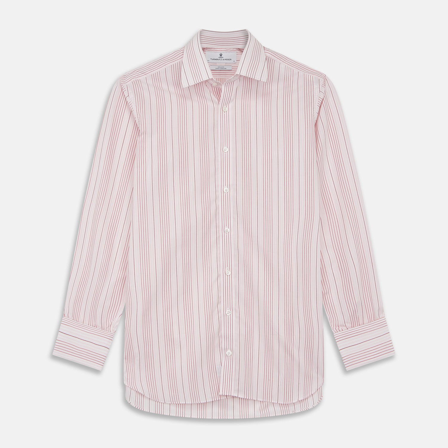 View 1 of product Pink And White Stripe Twill Cotton Regular Fit Shirt with T&A Collar And Double Cuffs