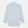 View 4 of product Blue And White Stripe Twill Cotton Regular Fit Shirt with T&A Collar And Double Cuffs