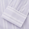 View 3 of product PurpleÂ And White Stripe Twill Cotton Regular Fit Shirt with T&A CollarÂ And Double Cuffs