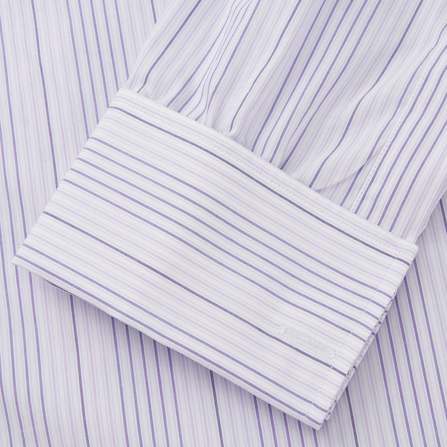 View 3 of product PurpleÂ And White Stripe Twill Cotton Regular Fit Shirt with T&A CollarÂ And Double Cuffs