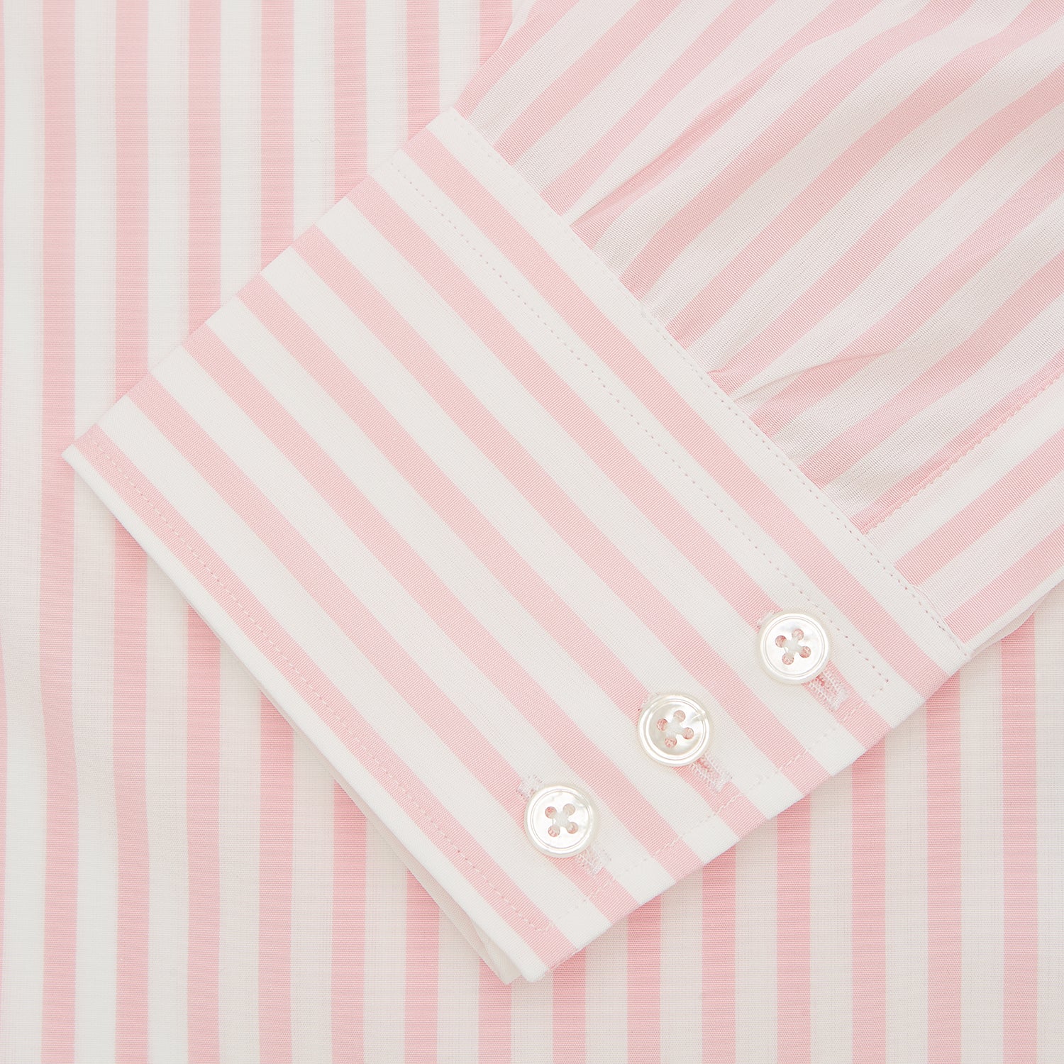 View 2 of product Plain White Oxford Tailored Fit Cotton Shirt with Bury Collar and 3-Button Cuffs