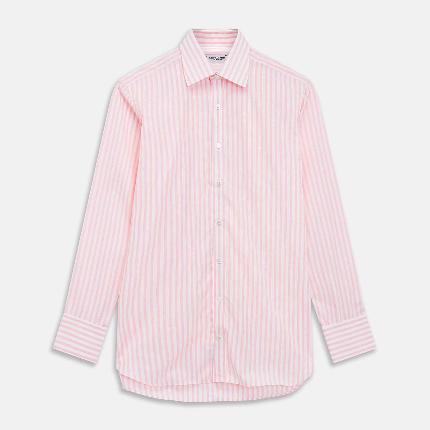 View 1 of product Plain White Oxford Tailored Fit Cotton Shirt with Bury Collar and 3-Button Cuffs