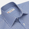 View 3 of product Navy Rich Stripe Shirt with T&A Collar and 3-Button Cuffs