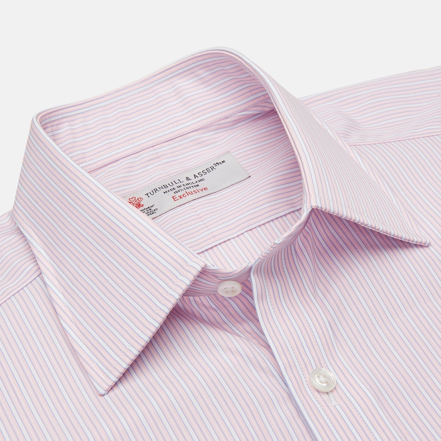 View 3 of product Navy & White Lyocell Stripe Holiday Fit Shirt