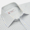 View 3 of product Yellow, Blue & White Check Regular Fit Poplin Cotton Shirt with T&A Collar & 3-Button Cuffs