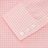 Pink & White Cotton Gingham Check Shirt with T&A Collar and 3-Button Cuffs
