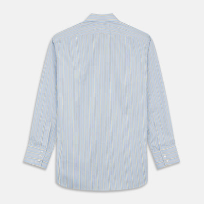 BlueÂ AndÂ Yellow Stripe Poplin Cotton Regular Fit Shirt with T&A Collar and 3-Button Cuffs Image 3