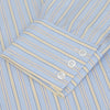 View 3 of product BlueÂ AndÂ Yellow Stripe Poplin Cotton Regular Fit Shirt with T&A Collar and 3-Button Cuffs