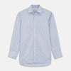 View 1 of product Blue and Pink Stripe Poplin Cotton Regular Fit Shirt with T&amp;A Collar and 3-Button Cuffs