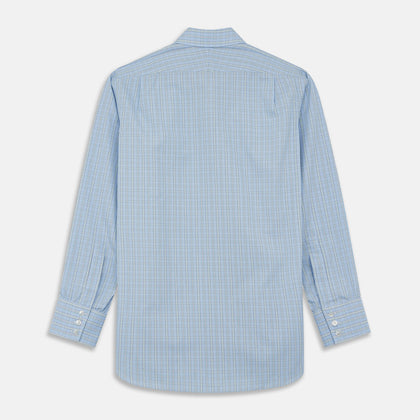 Blue And Green Check Poplin Cotton Regular Fit Shirt with T&A Collar and 3-Button Cuffs Image 3
