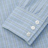 Blue And Green Check Poplin Cotton Regular Fit Shirt with T&A Collar and 3-Button Cuffs