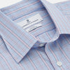 View 2 of product Blue and Pink Check Poplin Cotton Regular Fit Shirt with T&amp;A Collar and 3-Button Cuffs