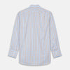 View 4 of product Blue and Brown Check Poplin Shirt with T&A Collar and 3-Button Cuffs