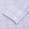 View 3 of product Lilac Fine Check Shirt with T&amp;A Collar and Three-Button Cuffs