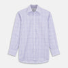 View 1 of product Lilac Fine Check Shirt with T&amp;A Collar and Three-Button Cuffs