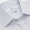 White And Blue Stripe Sea Island Quality Cotton Shirt With T&A Collar and 3-Button Cuffs