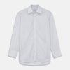 View 1 of product WhiteÂ AndÂ Blue Stripe Sea Island Quality Cotton Shirt With T&A Collar and 3-Button Cuffs