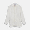 View 1 of product Yellow and Blue Ticking Stripe Linen Shirt with POW Collar and 3-Button Cuffs