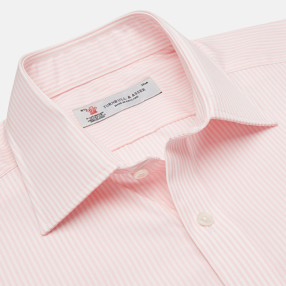 Pink and White Stripe dress shirt with POW Collar and 3-Button Cuffs | Turnbull & Asser Turnbull & Asser US Pink and White Stripe dress shirt with POW Collar and 3-Button Cuffs | Turnbull & Asser Turnbull & Asser US