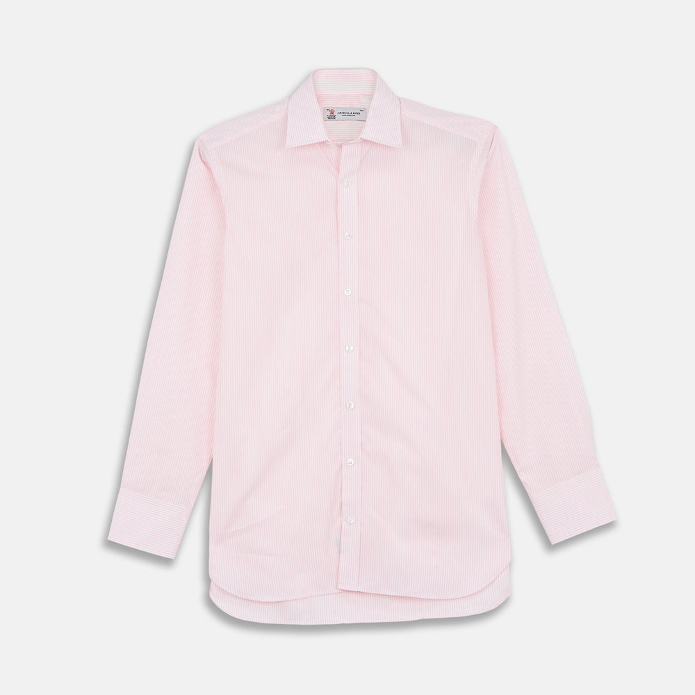 pastel dress shirts Blue Long Sleeve Shirt 24316 Model wears size M Pink and White Stripe dress
