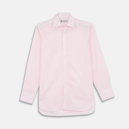 Pink and White Stripe Shirt with POW Collar and 3-Button Cuffs