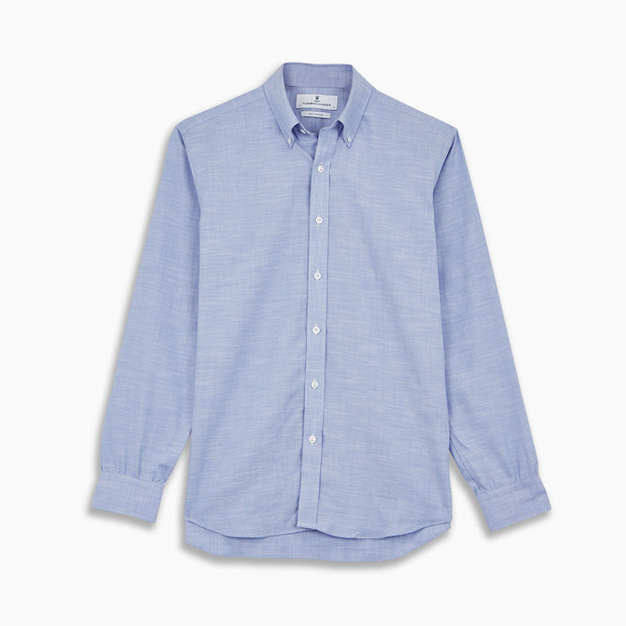 Blue Chambray Weekend Fit Shirt with Dorset Collar and 1-Button Cuffs Image 3