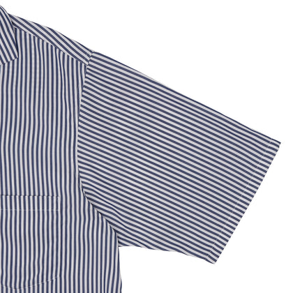 Navy & White Lyocell Stripe Holiday Fit Shirt Image 2