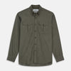 Khaki Corduroy Officer Weekend Fit Shirt with Dorset Collar and One-Button Cuffs