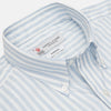 View 3 of product Weekend Fit Blue Stripe Cotton Shirt with Dorset Collar and 1-Button Cuffs