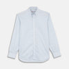 View 1 of product Weekend Fit Blue Stripe Cotton Shirt with Dorset Collar and 1-Button Cuffs