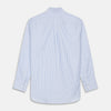 View 4 of product Blue and White Fine Stripe Oxford Weekend Fit Shirt with Dorset Collar and 1-Button Cuffs