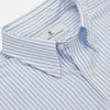 View 2 of product Blue and White Fine Stripe Oxford Weekend Fit Shirt with Dorset Collar and 1-Button Cuffs