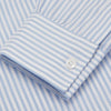 View 3 of product Blue and White Fine Stripe Oxford Weekend Fit Shirt with Dorset Collar and 1-Button Cuffs