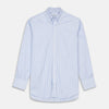 View 1 of product Blue and White Fine Stripe Oxford Weekend Fit Shirt with Dorset Collar and 1-Button Cuffs