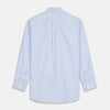 View 4 of product Blue and White Bengal Stripe Oxford Weekend Fit Shirt with Dorset Collar and 1-Button Cuffs