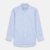 View 1 of product Blue and White Broad Stripe Oxford Weekend Fit Shirt with Dorset Collar and 1-Button Cuffs