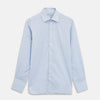 View 1 of product Blue & White Twill Cotton Stripe Tailored Fit Shirt with Bury Collar and 3-Button Cuffs