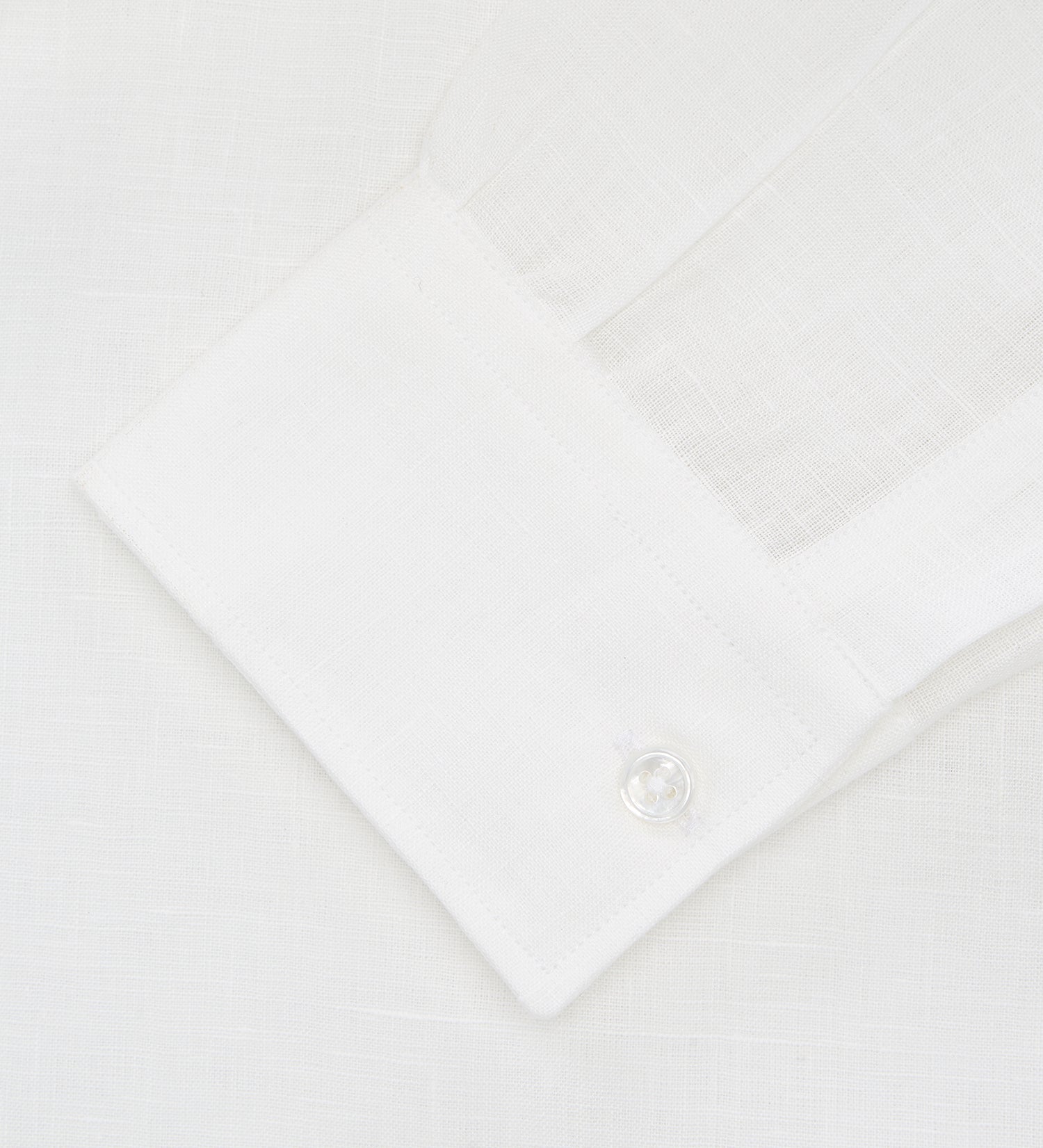 View 2 of product Cream Linen Weekend Fit Shirt with Derby Collar and 1-Button Cuffs