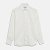 Cream Linen Weekend Fit Shirt with Derby Collar and 1-Button Cuffs