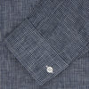 View 2 of product Weekend Fit Navy Check Linen Shirt with Derby Collar and 1-Button Cuffs