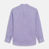 View 7 of product Lilac Weekend Fit Linen Blake Shirt with Stand Collar and 1-Button Cuffs