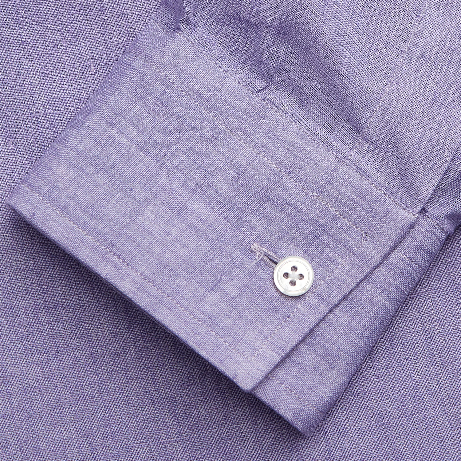 View 6 of product Lilac Weekend Fit Linen Blake Shirt with Stand Collar and 1-Button Cuffs