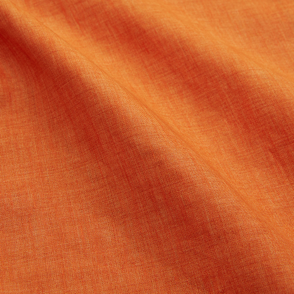 Orange Weekend Fit Linen Nevis Shirt with Derby Collar and 1-Button Cuffs