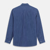 View 6 of product Blue Stripe Weekend Fit Nevis Shirt with Derby Collar and 1-Button Cuffs