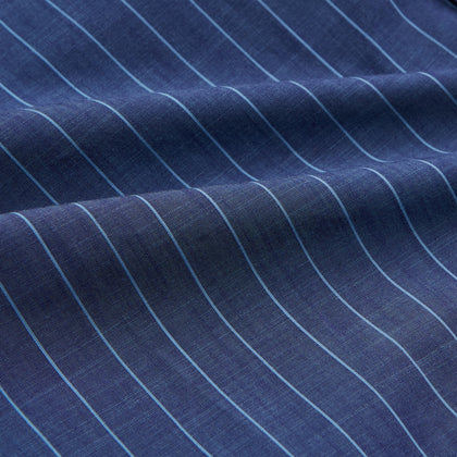Blue Stripe Weekend Fit Nevis Shirt with Derby Collar and 1-Button Cuffs Image 4