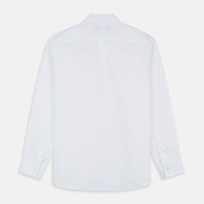 White Chambray Weekend Fit Shirt with Dorset Collar and 1-Button Cuffs Image 4
