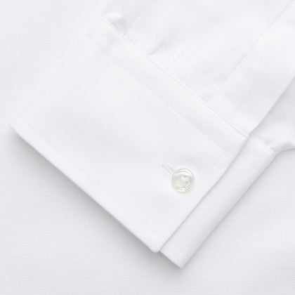 White Chambray Weekend Fit Shirt with Dorset Collar and 1-Button Cuffs Image 2